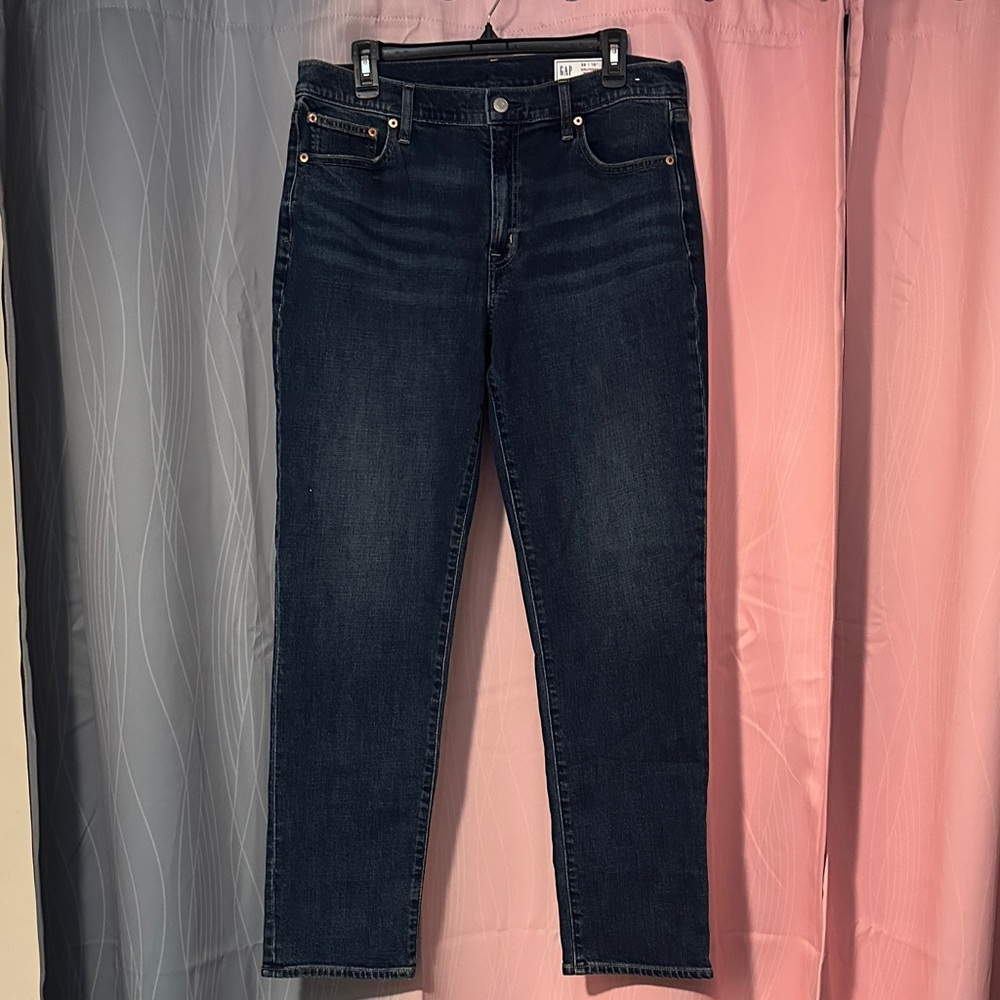 GAP Dark Indigo Straight Leg Jeans 30/10 Tall